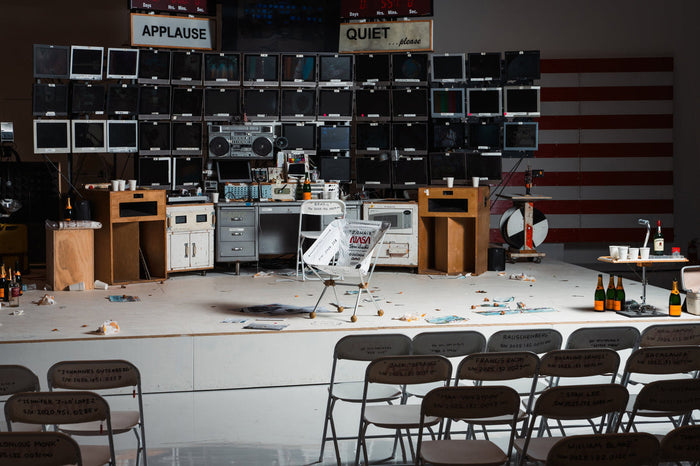 Front view of the J-Chair, a limited-edition collaboration between Tom Sachs and Helinox.