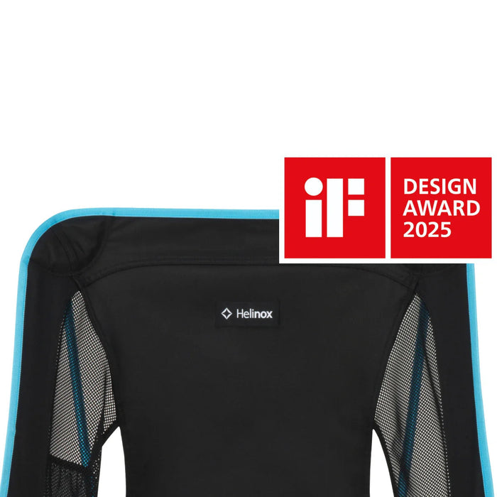Chair One in black and cyan blue with iF Design Award 2025 logo