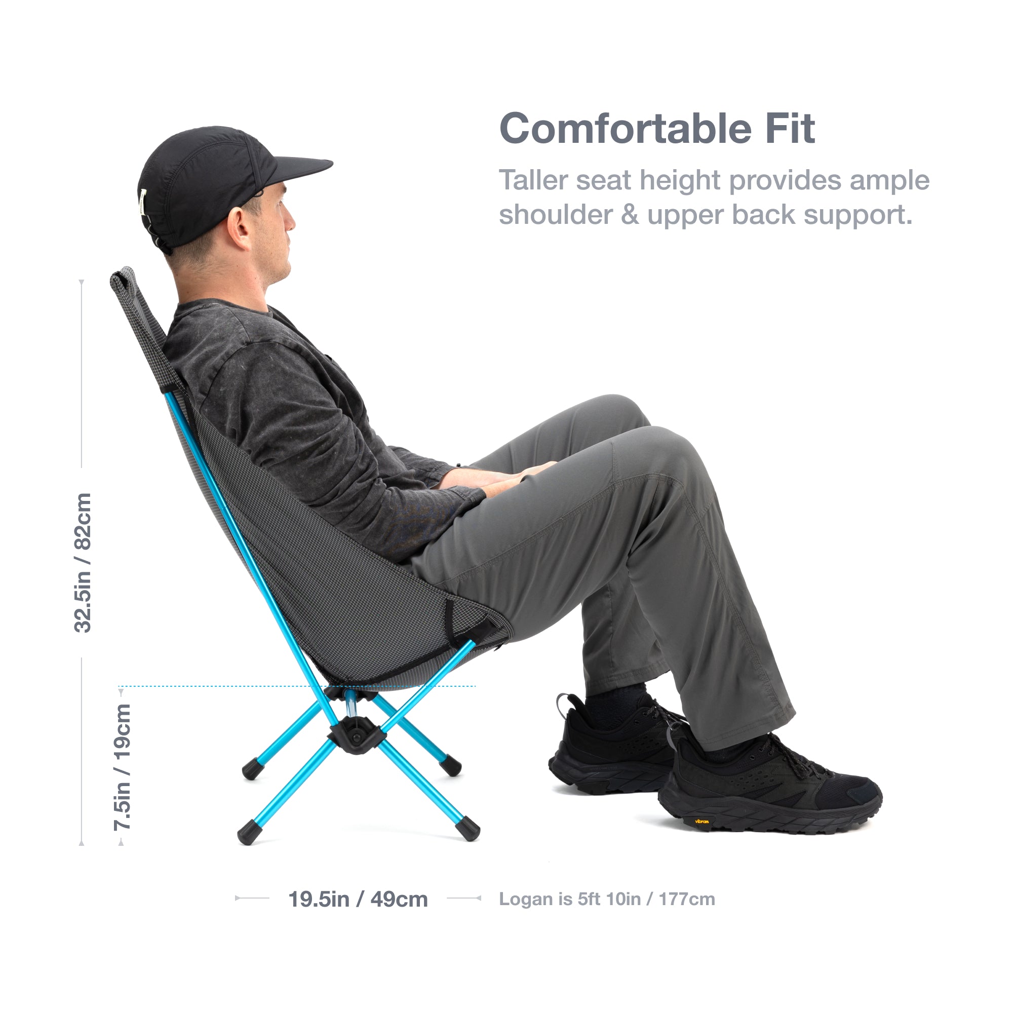 テーブル・チェア・ハンモック Helinox Chair Zero High-back Grey Helinox Chair Zero High-Back | Free Shipping & 5 Year Warranty